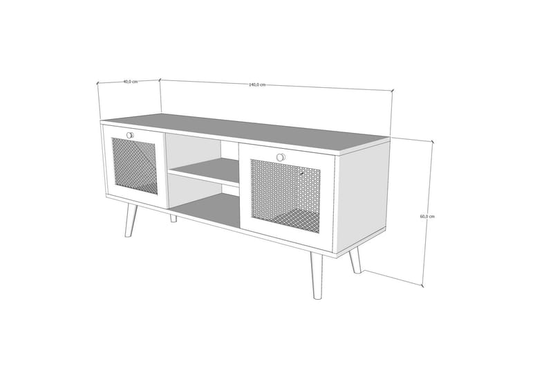 TV-benk 140 cm 2 Skap - Sand/Natur - TV benk & mediabenk