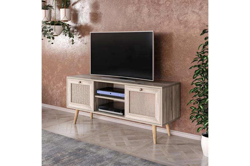 TV-benk 140 cm 2 Skap - Sand/Natur - TV benk & mediabenk