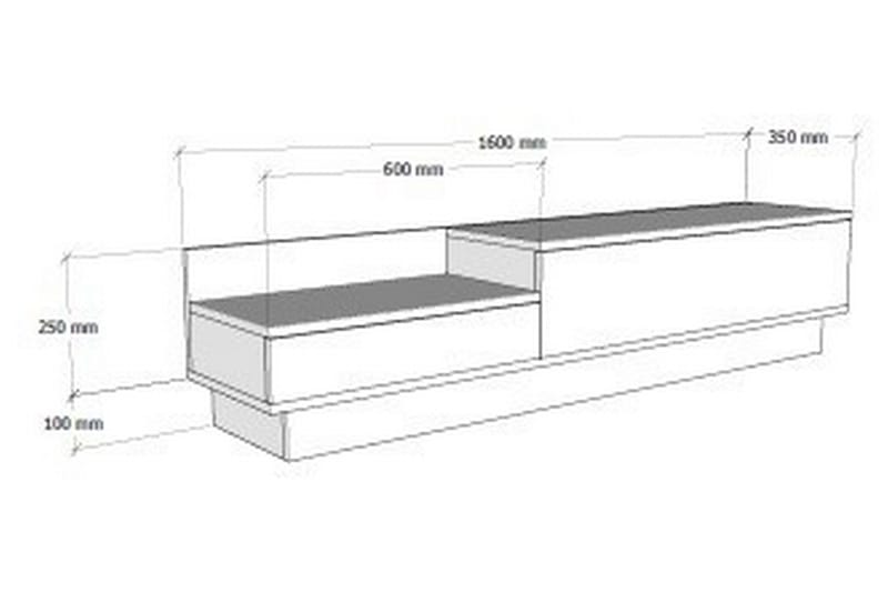 TV-benk 160 cm 2 Skap - Hvit/Natur - TV benk & mediabenk