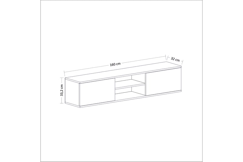 TV-benk 160 cm - Antrasitt/Valnøtt - TV benk & mediabenk