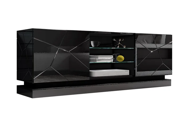 Tv-benk 160 cm, Svart