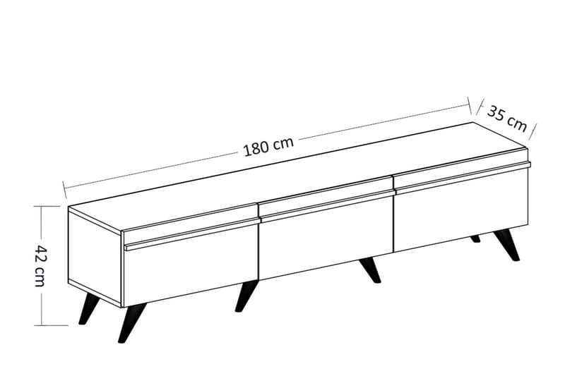 Tv-benk 180 cm - Antrasitt - Møbler - TV- & Mediamøbler - TV benk & mediabenk