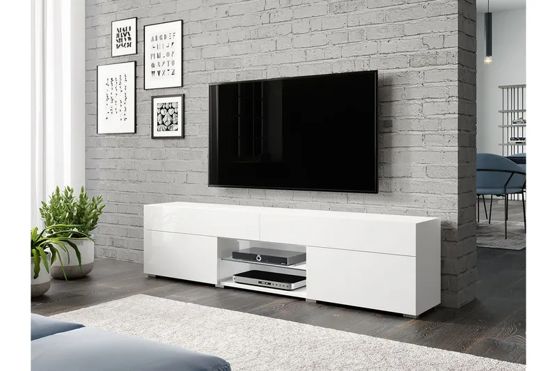 Tv-benk 180x45 cm - Hvit - Møbler - TV- & Mediamøbler - TV benk & mediabenk
