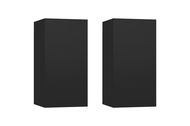 TV-benk 2 stk svart 30,5x30x60 cm sponplate - Svart - TV benk & mediabenk