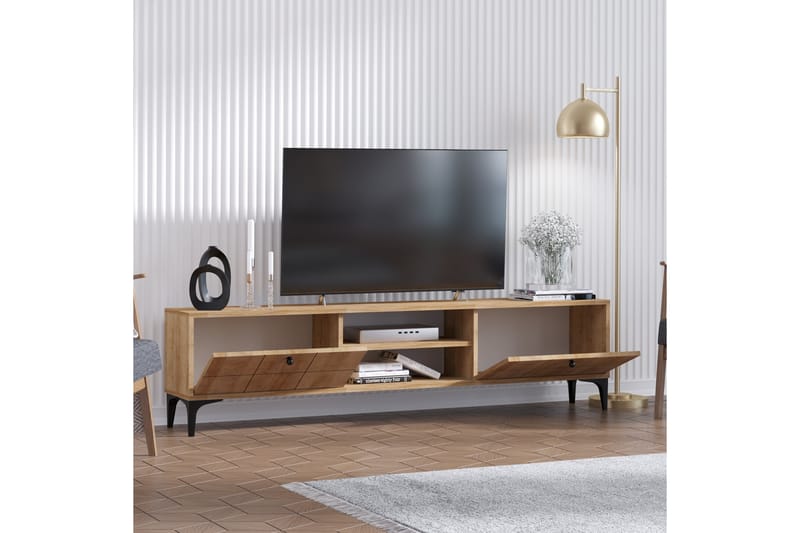 TV-benk 30x180 cm - Natur/Svart - TV benk & mediabenk