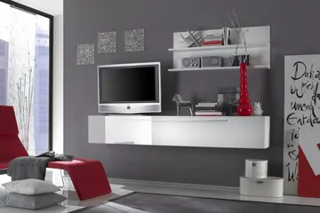 TV-benk Acme 210 cm - Hvit - Møbler - TV- & Mediamøbler - TV benk & mediabenk