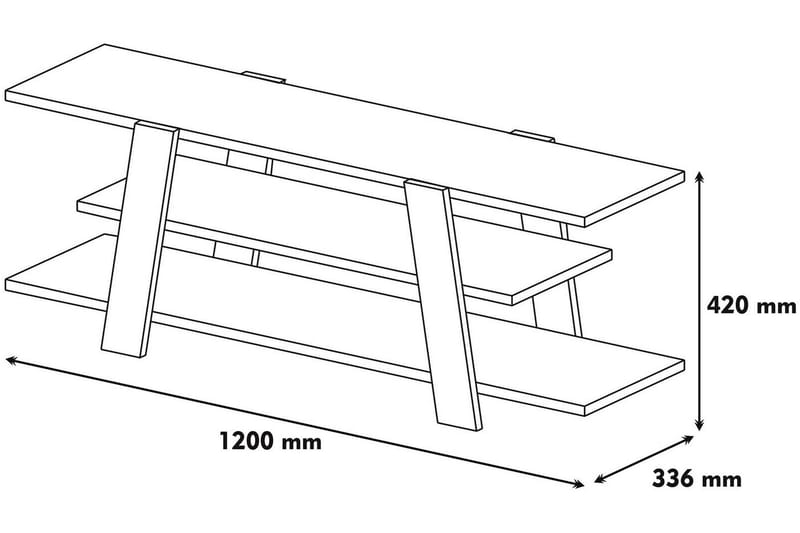 TV-Benk Amtorp 120 cm - Brun - TV benk & mediabenk