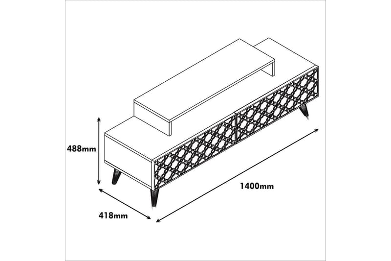 TV-Benk Amtorp 140 cm - Brun - TV benk & mediabenk