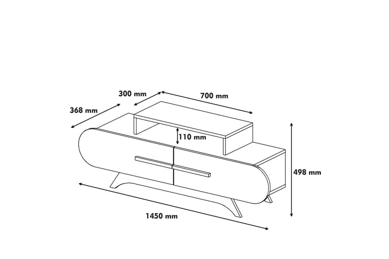 TV-Benk Amtorp 145 cm - Brun|Gul - TV benk & mediabenk