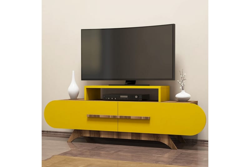 TV-Benk Amtorp 145 cm - Brun|Gul - TV benk & mediabenk