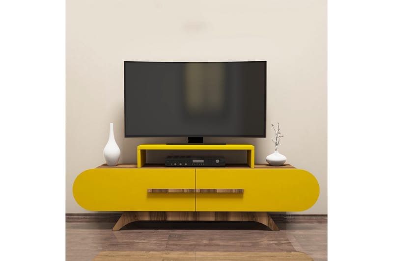 TV-Benk Amtorp 145 cm - Brun|Gul - TV benk & mediabenk