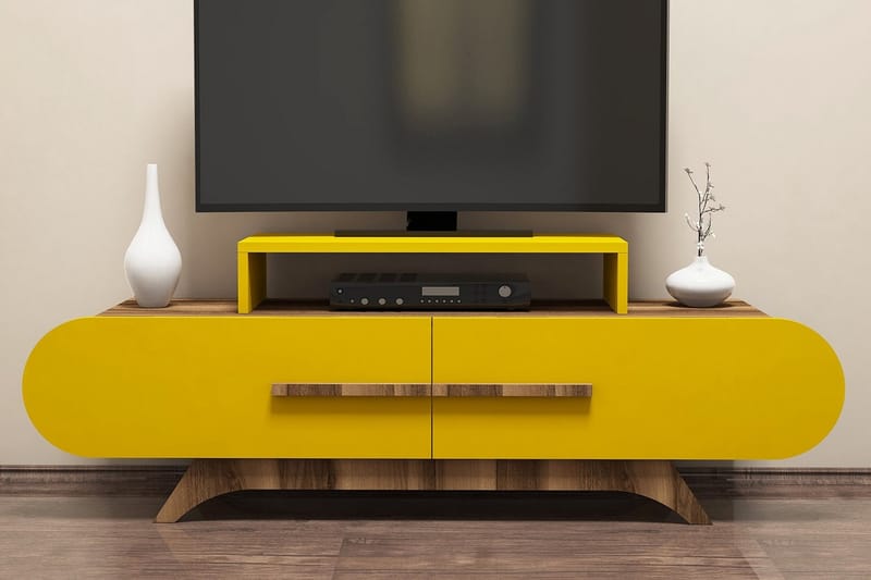 TV-Benk Amtorp 145 cm - Brun|Gul - TV benk & mediabenk