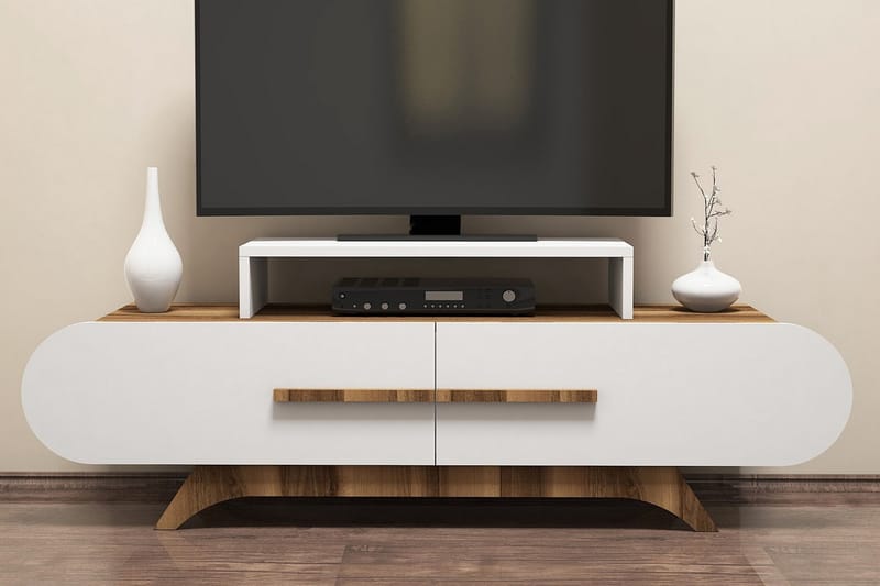 TV-Benk Amtorp 145 cm - Brun|Hvit - TV benk & mediabenk