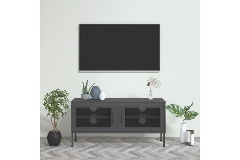 TV-benk antrasitt 105x35x50 cm stål - Antrasittgrå - TV benk & mediabenk