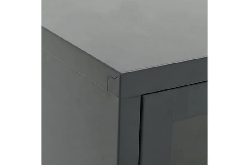 TV-benk antrasitt 90x30x44 cm stål og glass - Antrasittgrå - TV benk & mediabenk