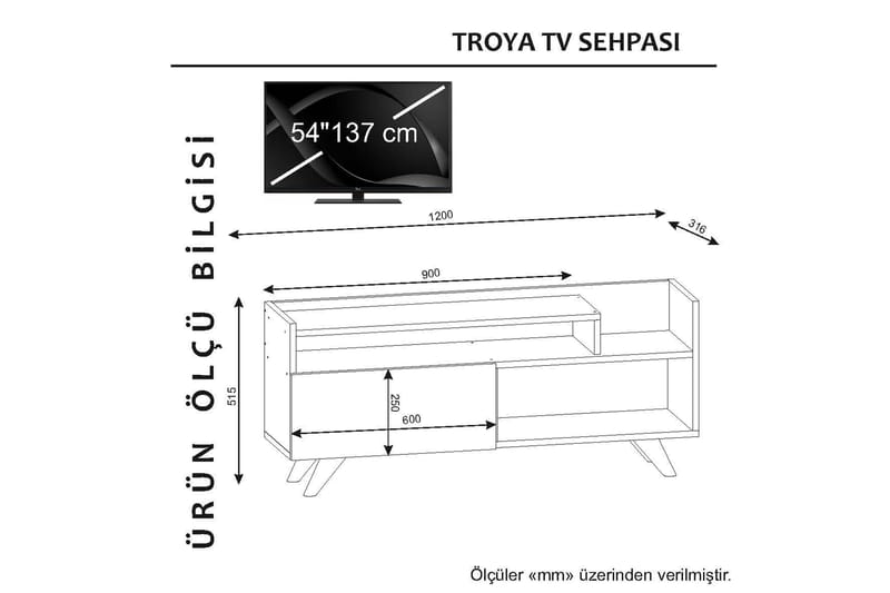 TV-benk Arcelie 120 cm - TV benk & mediabenk