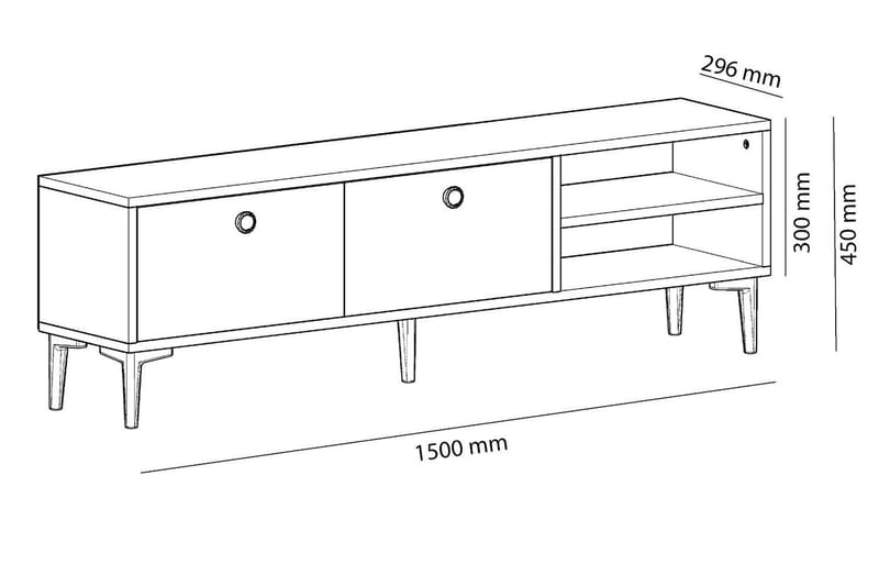 TV-benk Asshai 150 cm - Lys natur - TV benk & mediabenk