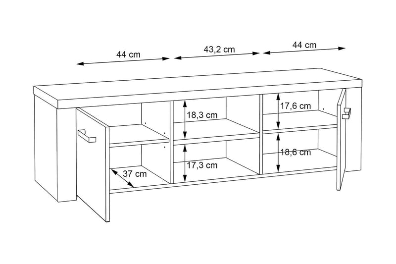 Tv-benk Bankso 151 cm - Brun - Møbler - TV- & Mediamøbler - TV benk & mediabenk