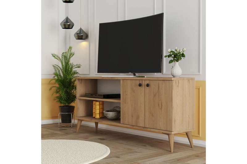 TV-benk Barler 138 cm - Natur - Møbler - TV- & Mediamøbler - TV benk & mediabenk