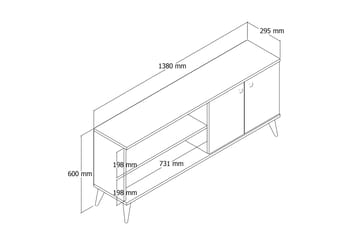 TV-benk Barler 138 cm - Natur - Møbler - TV- & Mediamøbler - TV benk & mediabenk