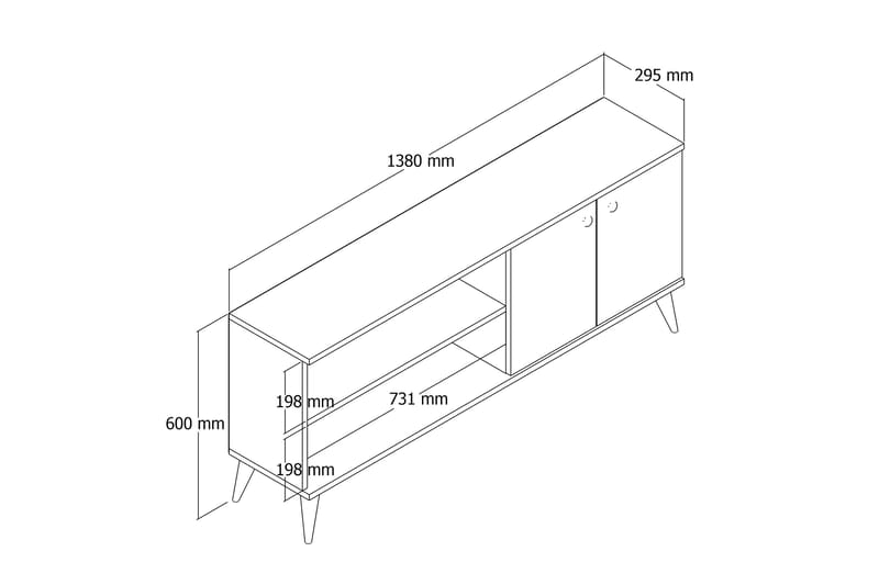 TV-benk Barler 138 cm - Natur - Møbler - TV- & Mediamøbler - TV benk & mediabenk