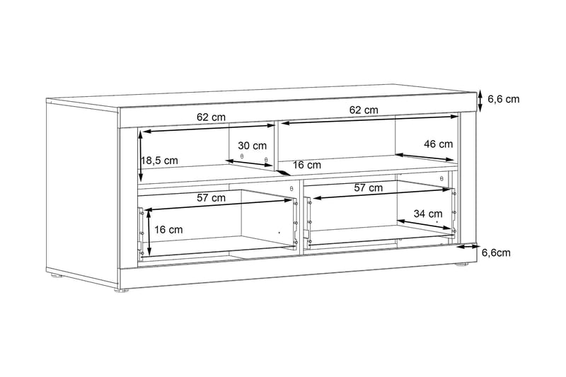 Tv-benk Belchin 138 cm - Grå/Hvit - TV benk & mediabenk