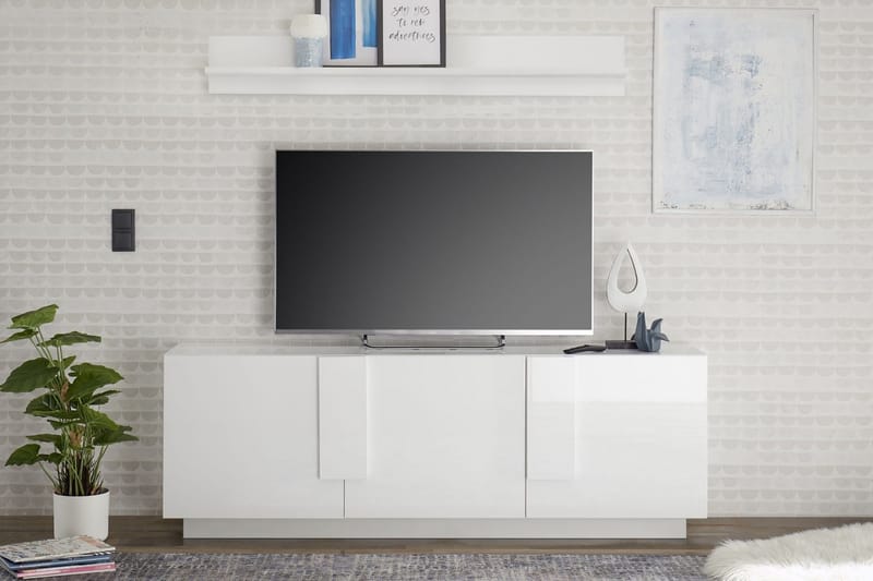 Tv-benk Bertio 182 cm - Hvit - TV benk & mediabenk