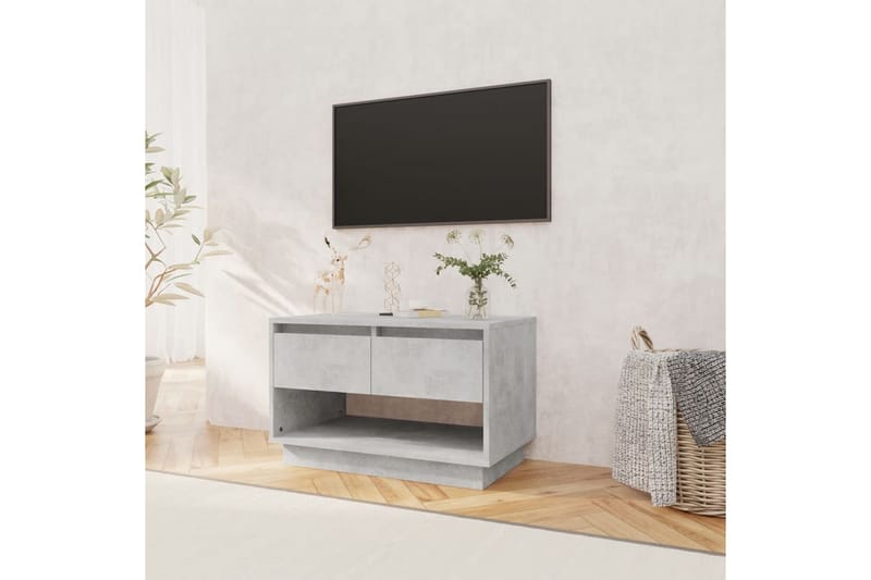 TV-benk betonggrå 70x41x44 cm sponplate - Grå - TV benk & mediabenk