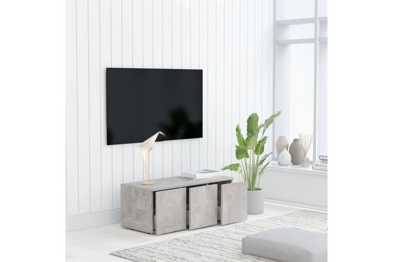 TV-benk betonggrå 80x34x30 cm sponplate - TV benk & mediabenk