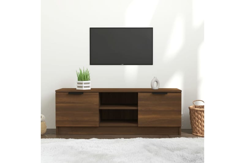 TV-benk brun eik 102x35x36,5 cm konstruert tre - Brun - TV benk & mediabenk