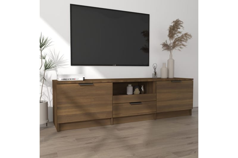 TV-benk brun eik 140x35x40 cm konstruert tre - Brun - TV benk & mediabenk