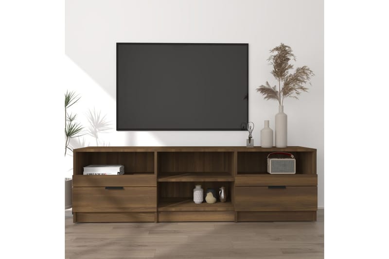 TV-benk brun eik 150x33,5x45 cm konstruert tre - Brun - TV benk & mediabenk