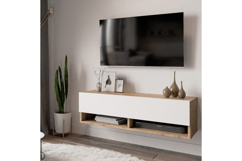 TV-benk Calrin 100 cm - Natur / Hvit - TV benk & mediabenk