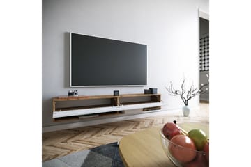 TV-benk Calrin 180 cm 2 Hyller - Hvit / Natur - Møbler - TV- & Mediamøbler - TV benk & mediabenk