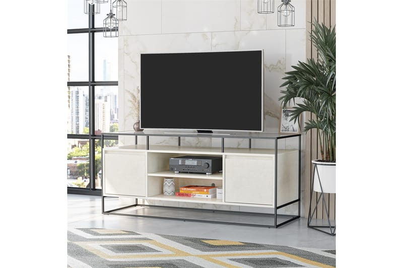 Tv-benk Camley 136,6x49,8 cm Hvit - Dorel Home - TV benk & mediabenk