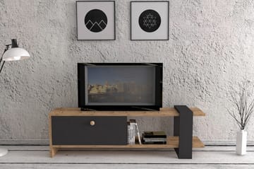 TV-Benk Cierpial 120 cm - Valnøtt|Grå - Møbler - TV- & Mediamøbler - TV benk & mediabenk