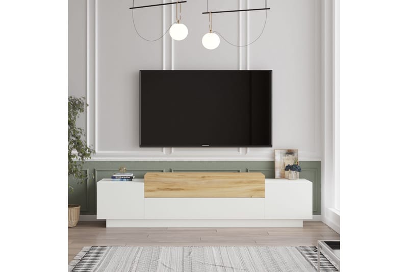 TV-benk Collendorn 160 cm - Natur/Hvit - TV benk & mediabenk