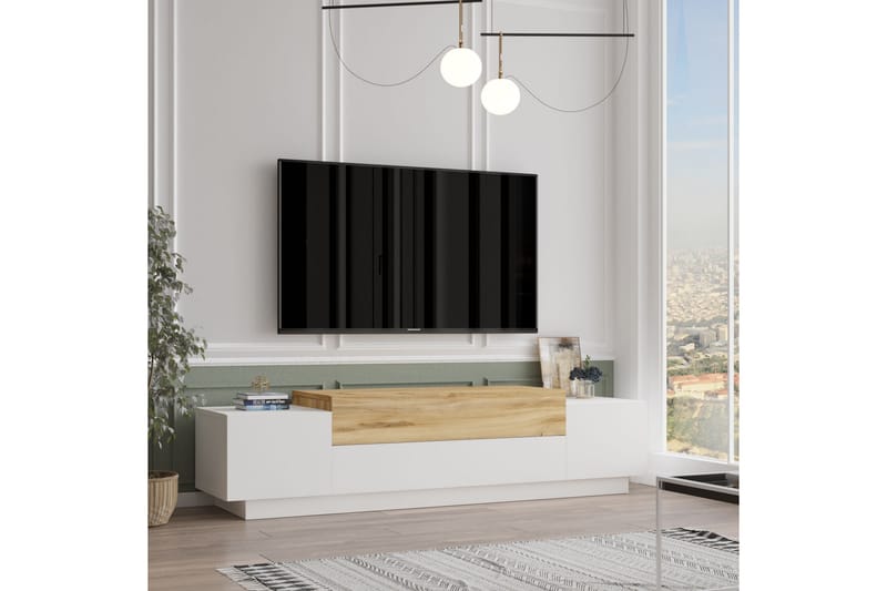 TV-benk Collendorn 160 cm - Natur/Hvit - TV benk & mediabenk