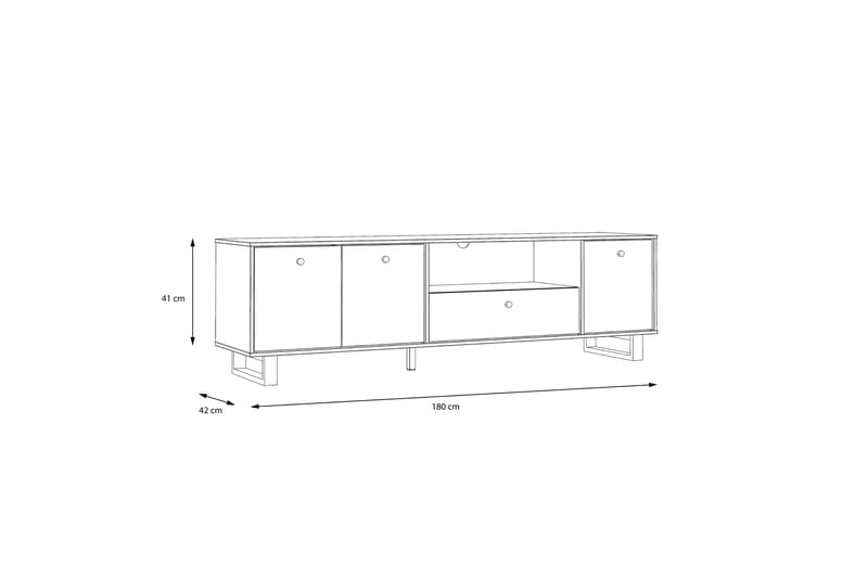 TV-benk Coppin 180 cm - Brun/Svart - TV benk & mediabenk