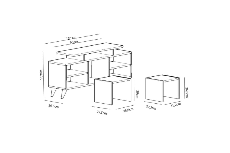 TV-benk Crebb 120 cm - TV benk & mediabenk