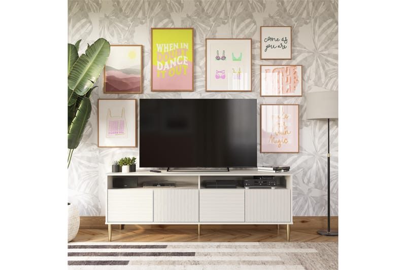 Tv-benk Daphne 158,5x50 cm Hvit - Dorel Home - TV benk & mediabenk