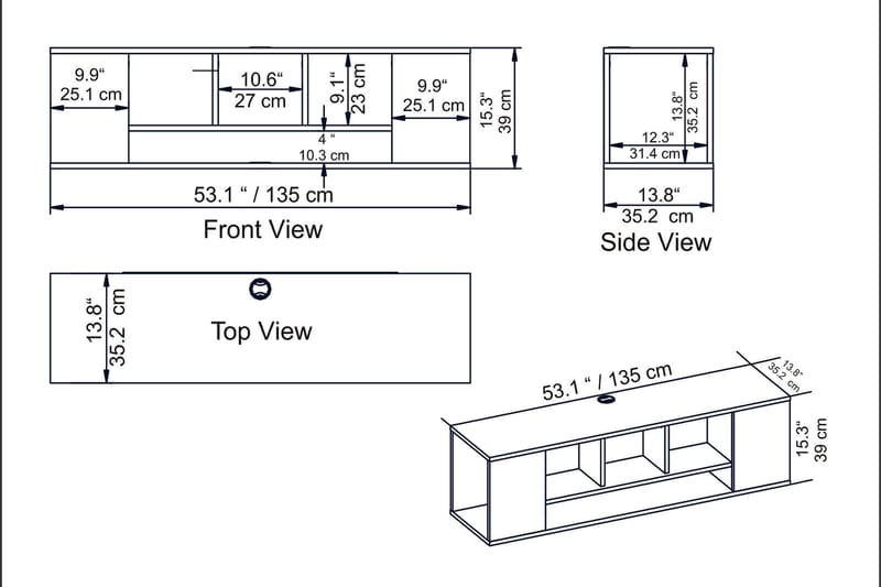 TV-benk Dimbo 135 cm - Brun - TV benk & mediabenk