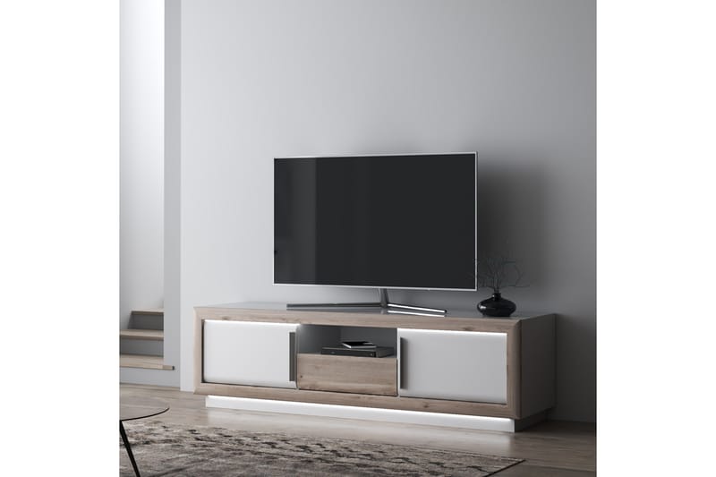 Tv-benk Dupnica 193 cm - Brun/Hvit - TV benk & mediabenk
