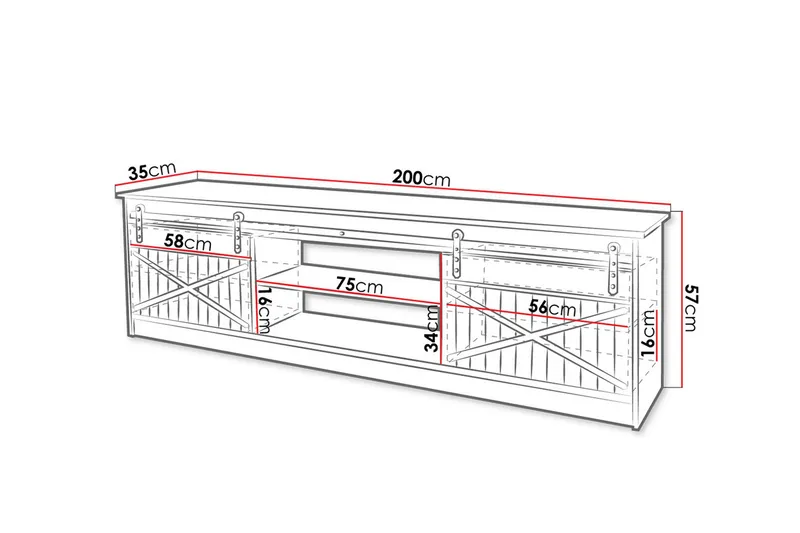Tv-benk - Eik - Møbler - TV- & Mediamøbler - TV benk & mediabenk