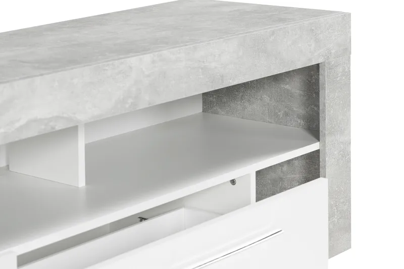 TV-benk Eriza 180 cm - Hvit|Betong - Møbler - TV- & Mediamøbler - TV benk & mediabenk
