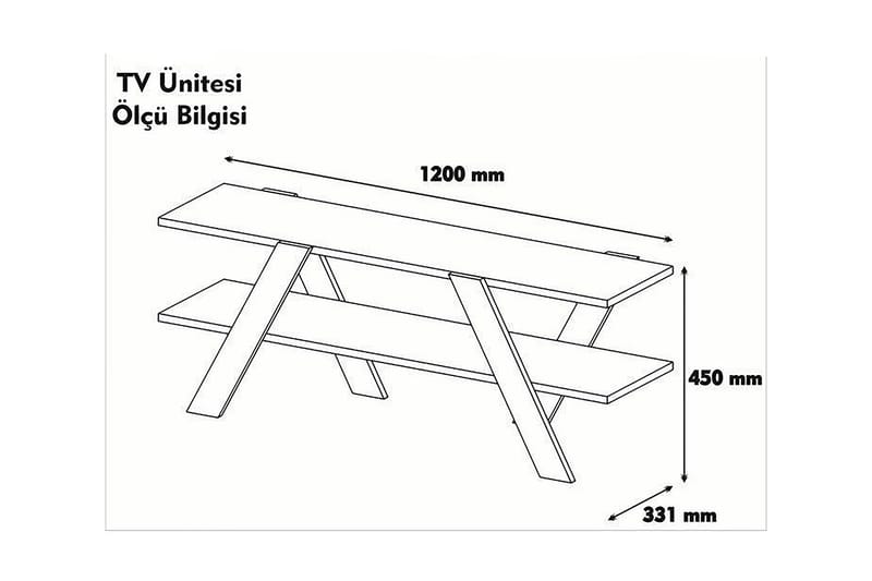 TV-benk Ervasteby 120 cm - Hvit - TV benk & mediabenk