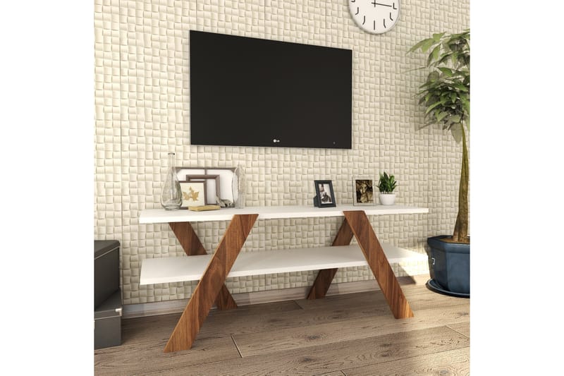 TV-benk Ervasteby 120 cm - Hvit - TV benk & mediabenk