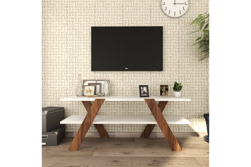 TV-benk Ervasteby 120 cm - Hvit - TV benk & mediabenk