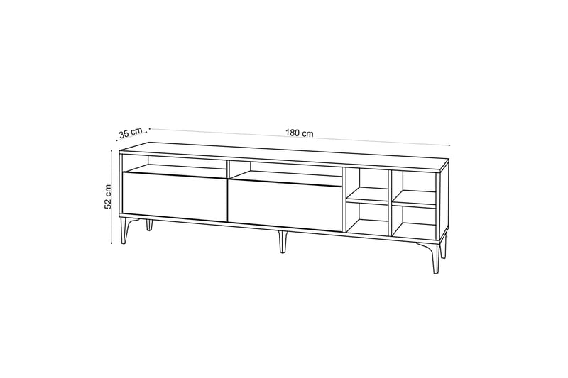 TV-benk Evanie 180 cm - Natur - TV benk & mediabenk