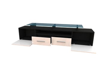TV-Benk Evora 39x194 cm LED-belysning - Svart Høyglans - Møbler - TV- & Mediamøbler - TV benk & mediabenk